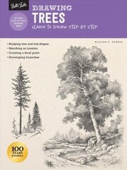 Drawing: Trees with William F. Powell: Learn to draw step by step Revised Edition цена и информация | Книги об искусстве | 220.lv