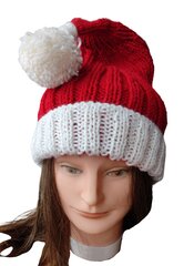 Ziemassvētku cepure / rūķu cepure rokām adīta no mīksta akrila cena un informācija | Sieviešu cepures | 220.lv