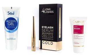 AA Long 4 Lashes Eyelash Serums GOLD 4ml + Sejas krēms Guinot + Roku gēls (komplekts) cena un informācija | Sejas krēmi | 220.lv