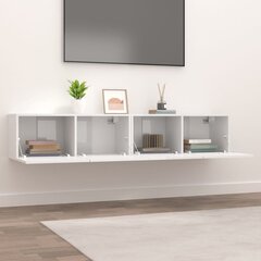 vidaXL TV skapīši, 2 gab., balti, 80x30x30 cm, inženierijas koks цена и информация | Тумбы под телевизор | 220.lv