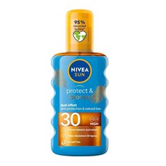 Saules aizsargkrēms Nivea Sun Protect and Bronze SPF30, 200 ml cena un informācija | Sauļošanās krēmi | 220.lv