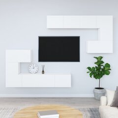 Sienas TV skapis, balta, apstrādāta priede cena un informācija | TV galdiņi | 220.lv
