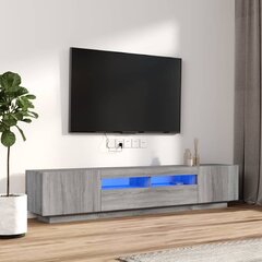 TV skapju komplekts ar LED, 2 daļas, pelēks ozols, priede cena un informācija | TV galdiņi | 220.lv