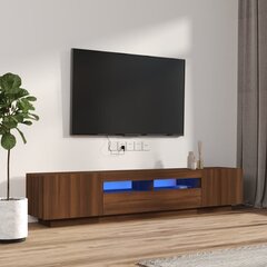 TV skapju komplekts ar LED, 2 daļas, brūns ozols, priede cena un informācija | TV galdiņi | 220.lv