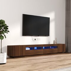 TV skapju komplekts ar LED, 3 daļas, brūns ozols, priede cena un informācija | TV galdiņi | 220.lv