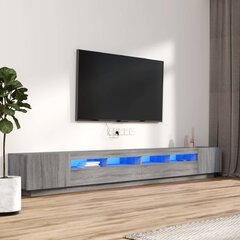 TV skapju komplekts ar LED, 3 daļas, pelēks ozols, priede cena un informācija | TV galdiņi | 220.lv
