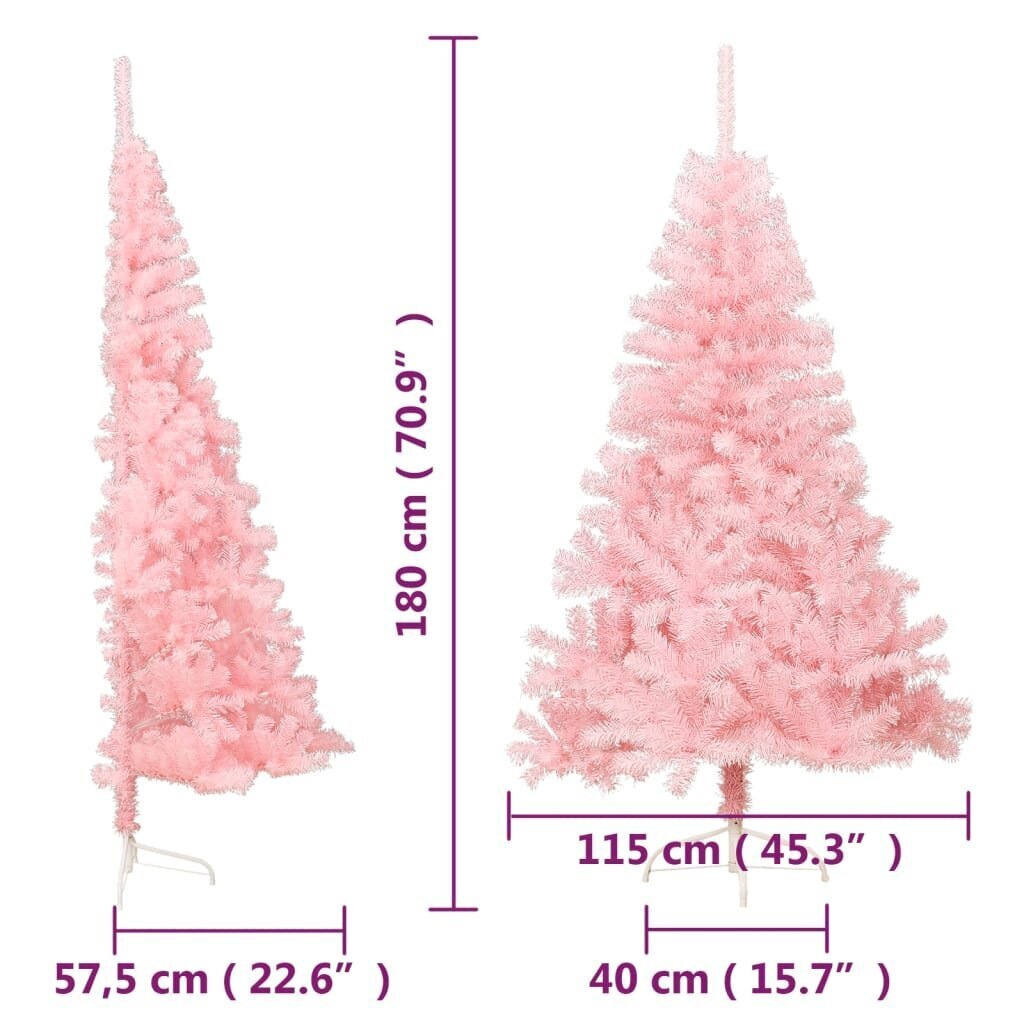 Mākslīgā puseglīte ar statīvu, 180cm, rozā цена и информация | Mākslīgās egles, vainagi, statīvi | 220.lv