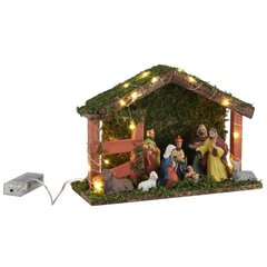 Ziemassvētku rotājums Kristus dzimšana ar LED lampiņām HI, 30 x 10 x 20 cm цена и информация | Рождественские украшения | 220.lv