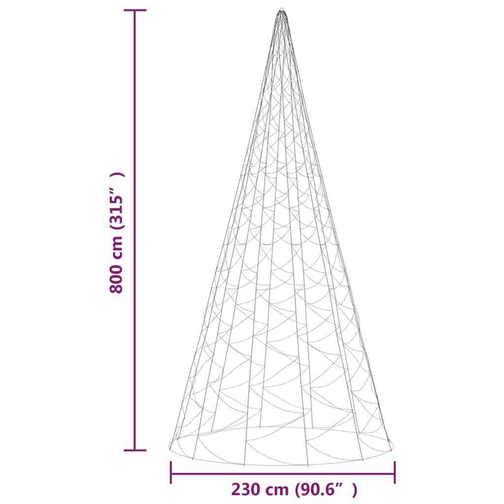 Ziemassvētku apgaismojums karoga mastam, 800cm, 3000 LED цена и информация | Ziemassvētku lampiņas, LED virtenes | 220.lv