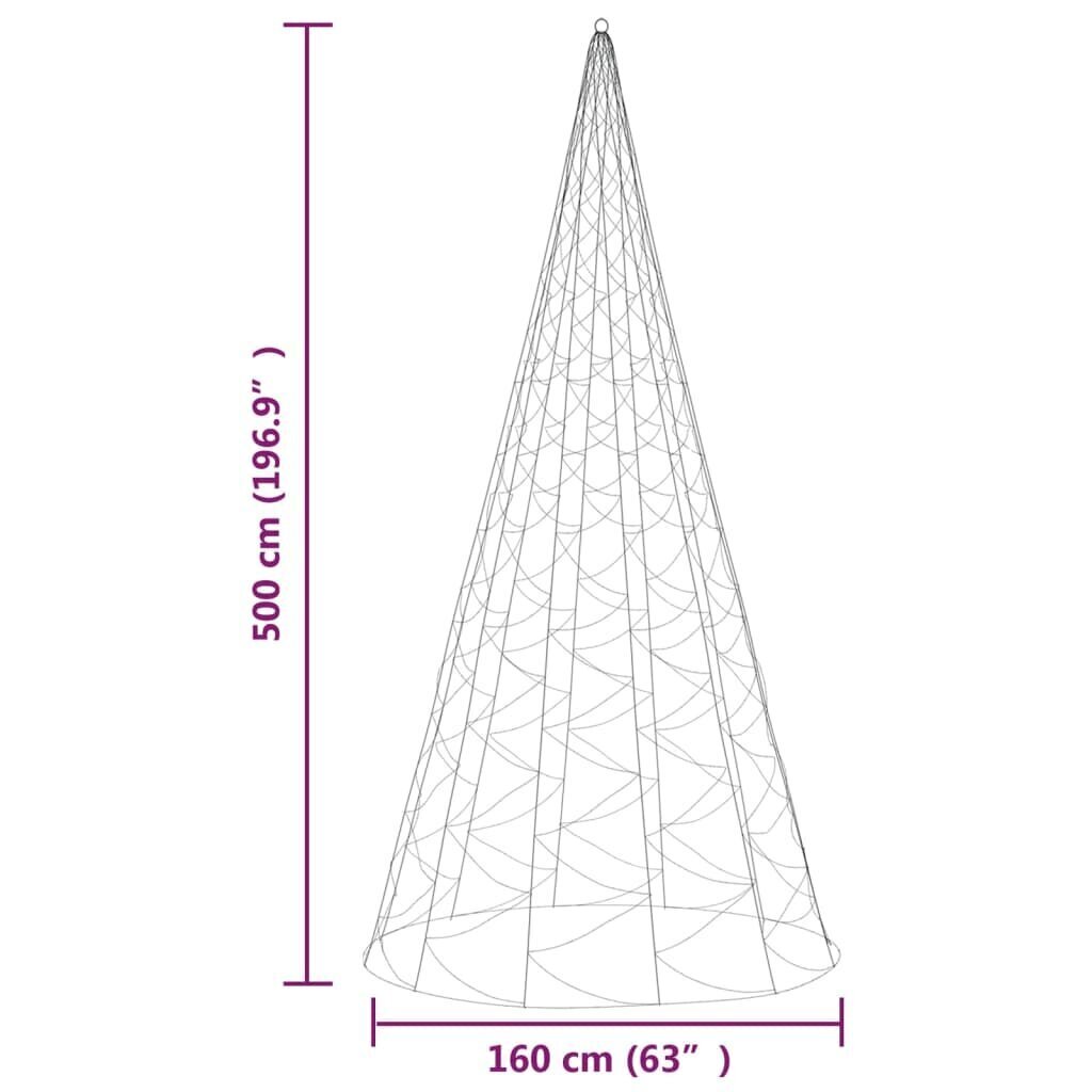 Ziemassvētku apgaismojums karoga mastam, 500cm, 1400 LED cena un informācija | Ziemassvētku lampiņas, LED virtenes | 220.lv