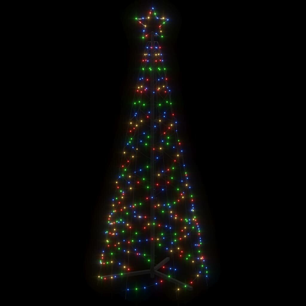 Ziemassvētku eglīte ar metāla kātu vidaXL, 70x180 cm, 200 LED cena un informācija | Ziemassvētku lampiņas, LED virtenes | 220.lv