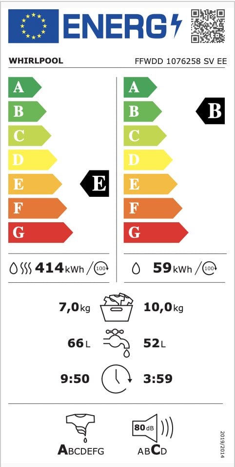 Whirlpool FFWDD 1076258 SV EE cena un informācija | Veļas mašīnas | 220.lv