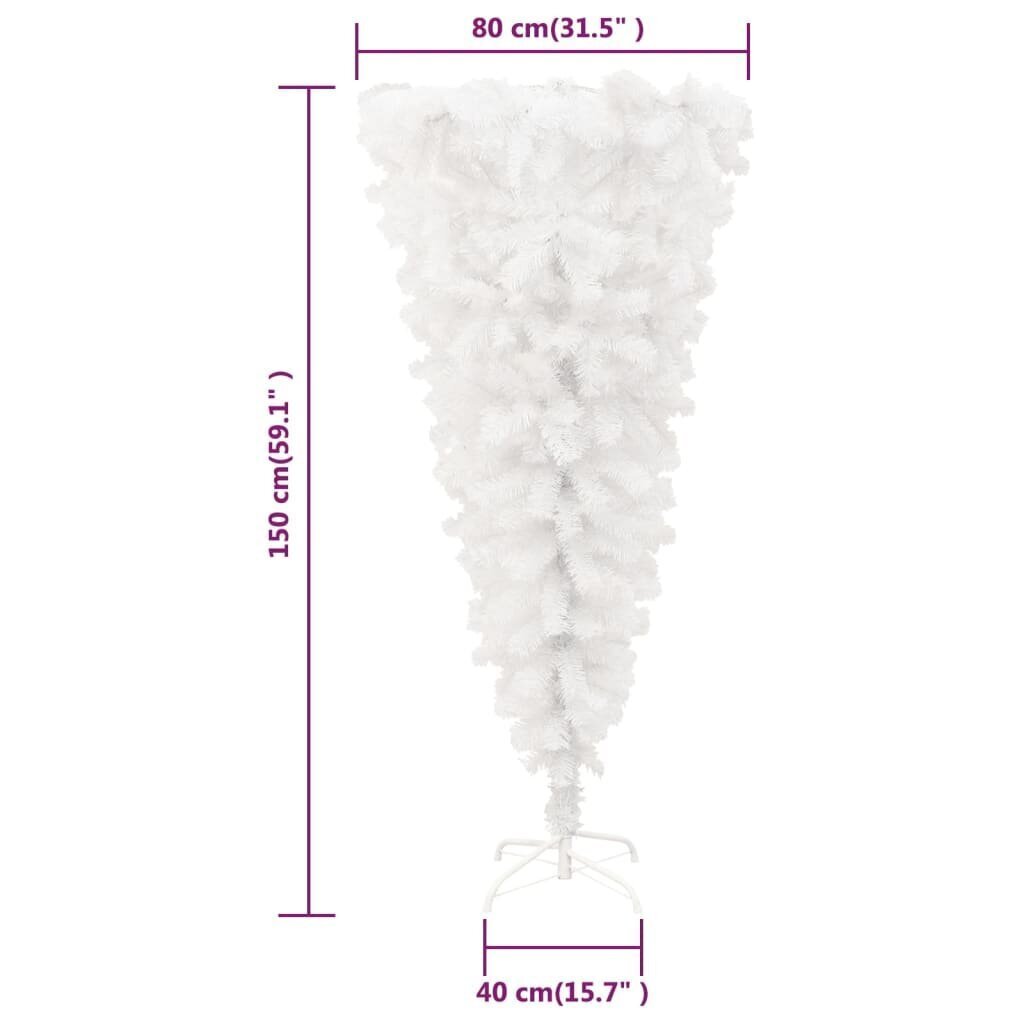 Apgriezta mākslīgā eglīte ar statīvu, 150cm, balta цена и информация | Mākslīgās egles, vainagi, statīvi | 220.lv