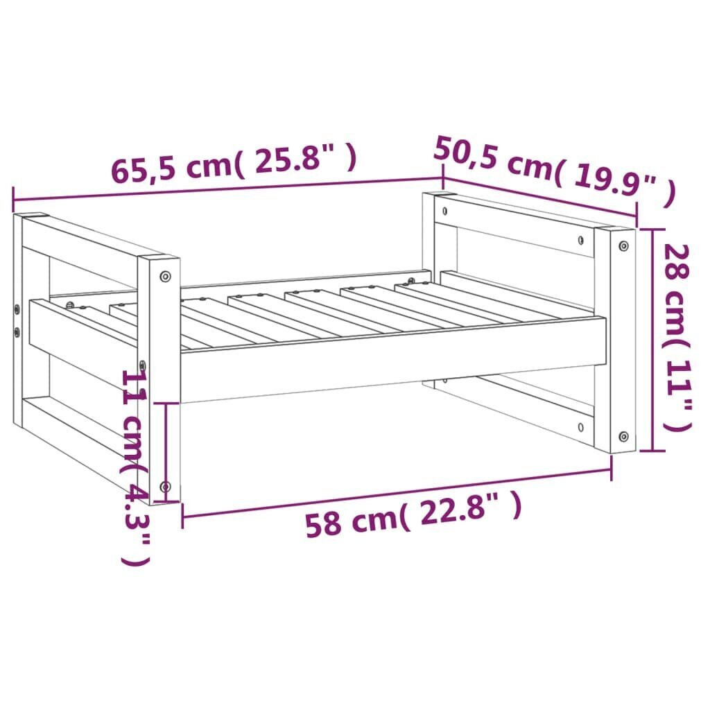 Gulta suņiem vidaXL, 65,5x50,5x28cm, brūns цена и информация | Suņu gultas, spilveni, būdas | 220.lv