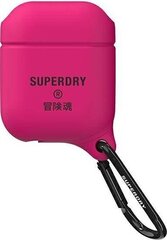 SuperDry ūdensizturīgs futrālis piemērots AirPods, rozā cena un informācija | Austiņu piederumi | 220.lv