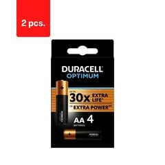 Батарейки DURACELL Optimum, AA, 4 шт. х 2 упаковки цена и информация | Батарейки | 220.lv