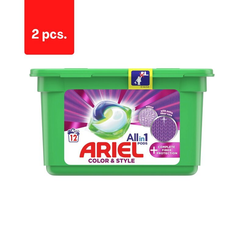 Mazgāšanas kapsulas Ariel Complete, 12 vienības x 2 vienības. cena un informācija | Veļas mazgāšanas līdzekļi | 220.lv