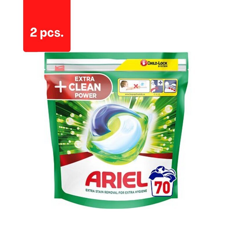 Mazgāšanas kapsulas Ariel Extra Clean, 70 vienības x 2 vienības. цена и информация | Veļas mazgāšanas līdzekļi | 220.lv