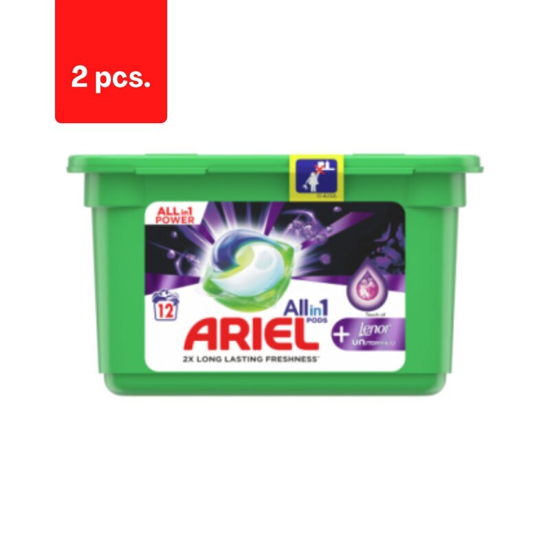 Mazgāšanas kapsulas Ariel TOL Unstoppables, 12 vienības x 2 vienības. cena un informācija | Veļas mazgāšanas līdzekļi | 220.lv