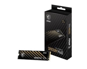 MSI Spatium M460 2TB PCIe 4.0 NVMe M.2 2280 (4900/4400 MB/s) 3D NAND cena un informācija | Iekšējie cietie diski (HDD, SSD, Hybrid) | 220.lv