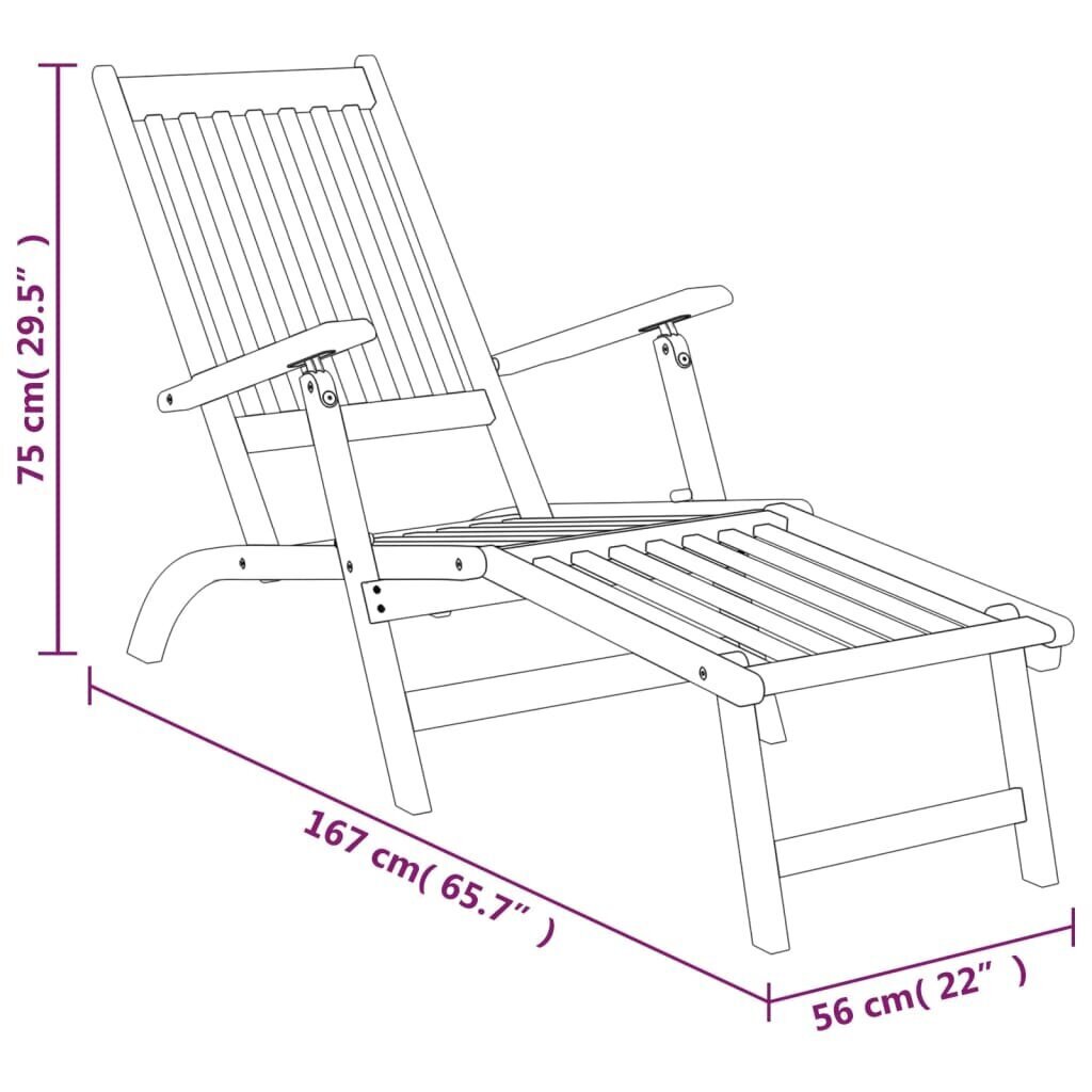 Āra terases krēsls, 2vnt., akācijas masīvkoks cena un informācija | Sauļošanās krēsli | 220.lv