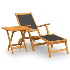 Āra terases krēsls ar galdu , akācijas masīvkoks untekstilenas cena un informācija | Sauļošanās krēsli | 220.lv