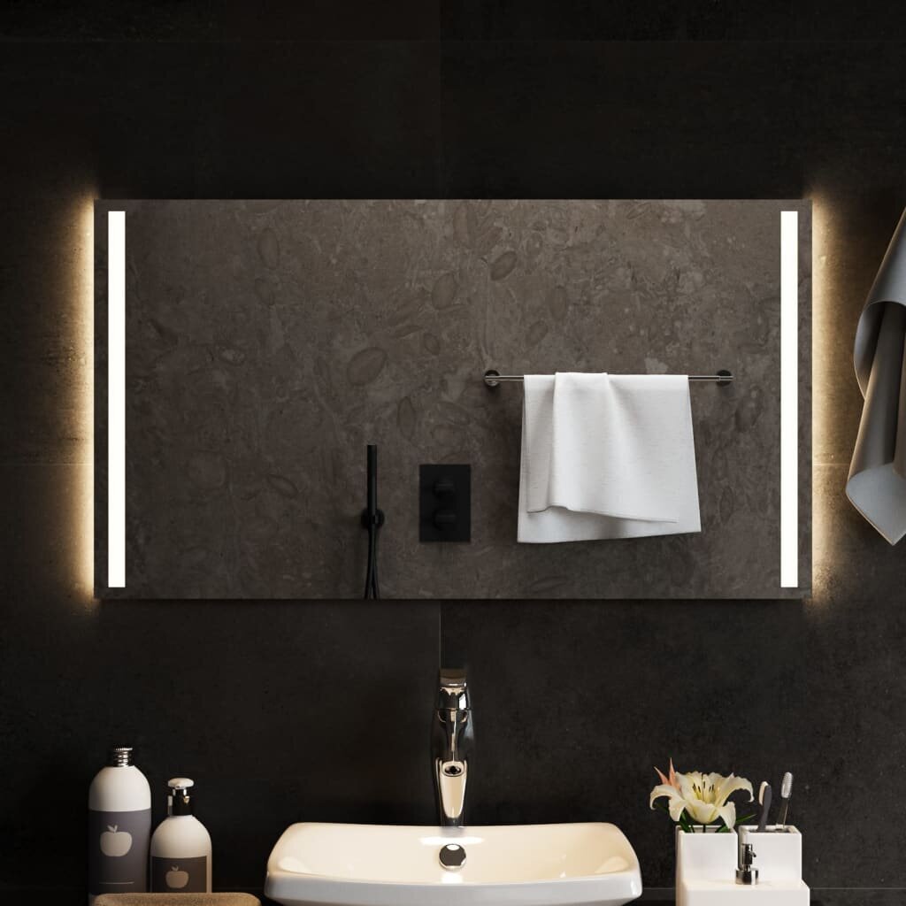 LED vannas istabas spogulis, 90x50cm cena un informācija | Spoguļi | 220.lv