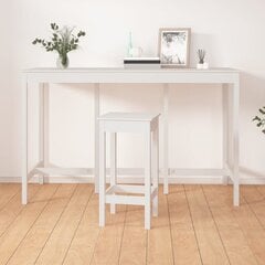 Bāra galds, balts, 180x80x110cm, pušies priedes masīvkoks cena un informācija | Virtuves galdi, ēdamgaldi | 220.lv