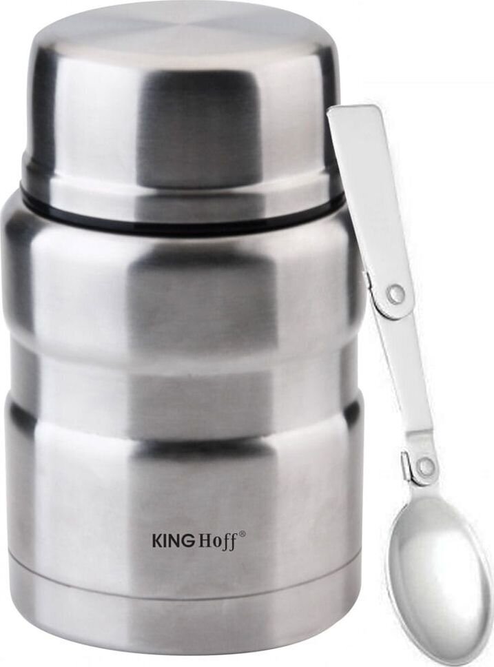 Pārtikas termoss KingHoff KH-1457, 0.5L, pelēks цена и информация | Termosi, termokrūzes | 220.lv
