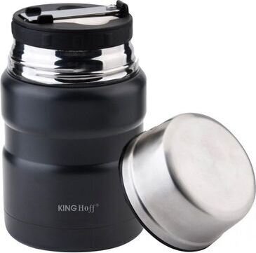 Pārtikas termoss KingHoff KH-1459, 0,5L, melns cena un informācija | Termosi, termokrūzes | 220.lv