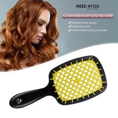 Matu ķemme Superbrush by Need 4You, dzeltens цена и информация | Расчески, щетки для волос, ножницы | 220.lv