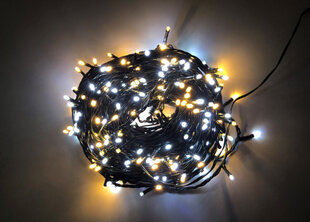 Ziemassvētku eglīšu vītne 200LED/16m + 1,5m, silti balta / auksti balta + balta FLASH (207) 6830 cena un informācija | Ziemassvētku lampiņas, LED virtenes | 220.lv