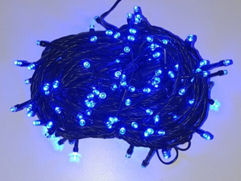 Ziemassvētku eglīšu vītne 8 f, 300LED/24m + 3m, krāsa: zila (118) 7534 cena un informācija | Ziemassvētku lampiņas, LED virtenes | 220.lv