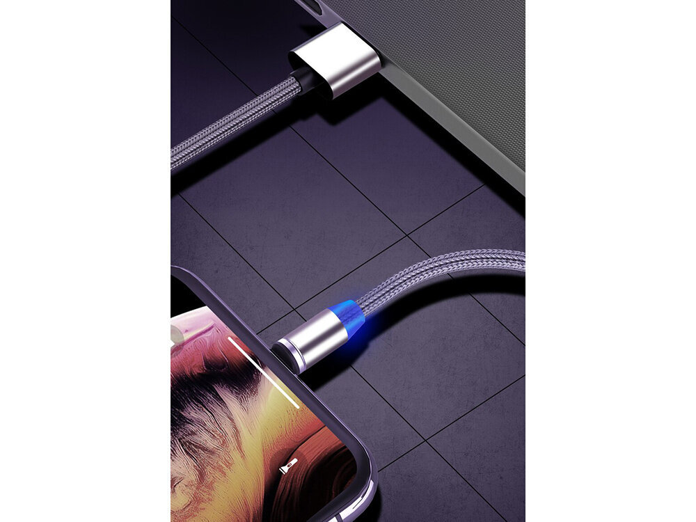 Magnētiskais kabelis 3in1 Usb-C, Micro USB, iPhone Lightning cena un informācija | Savienotājkabeļi | 220.lv