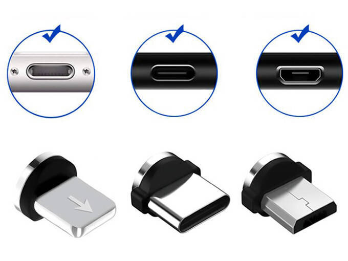 Magnētiskais kabelis 3in1 Usb-C, Micro USB, iPhone Lightning cena un informācija | Savienotājkabeļi | 220.lv