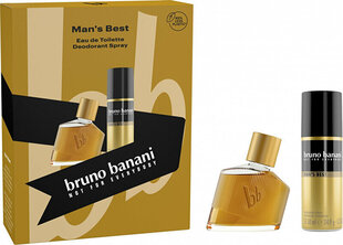 Komplekts Bruno Banani Man's Best vīriešiem: tualetes ūdens EDT 30 ml + izsmidzināmais dezodorants 50 ml cena un informācija | Vīriešu smaržas | 220.lv