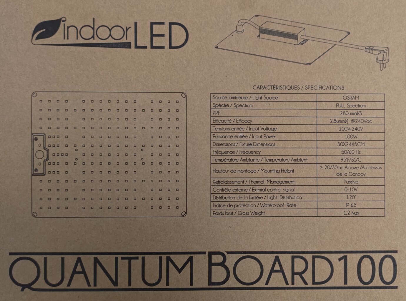 Stādīšanas gaisma Indoor OSRAM LED kvantu plāksne 100w cena un informācija | Āra apgaismojums | 220.lv