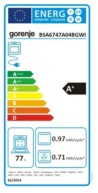 Gorenje BSA6747A04BGWI cena un informācija | Cepeškrāsnis | 220.lv