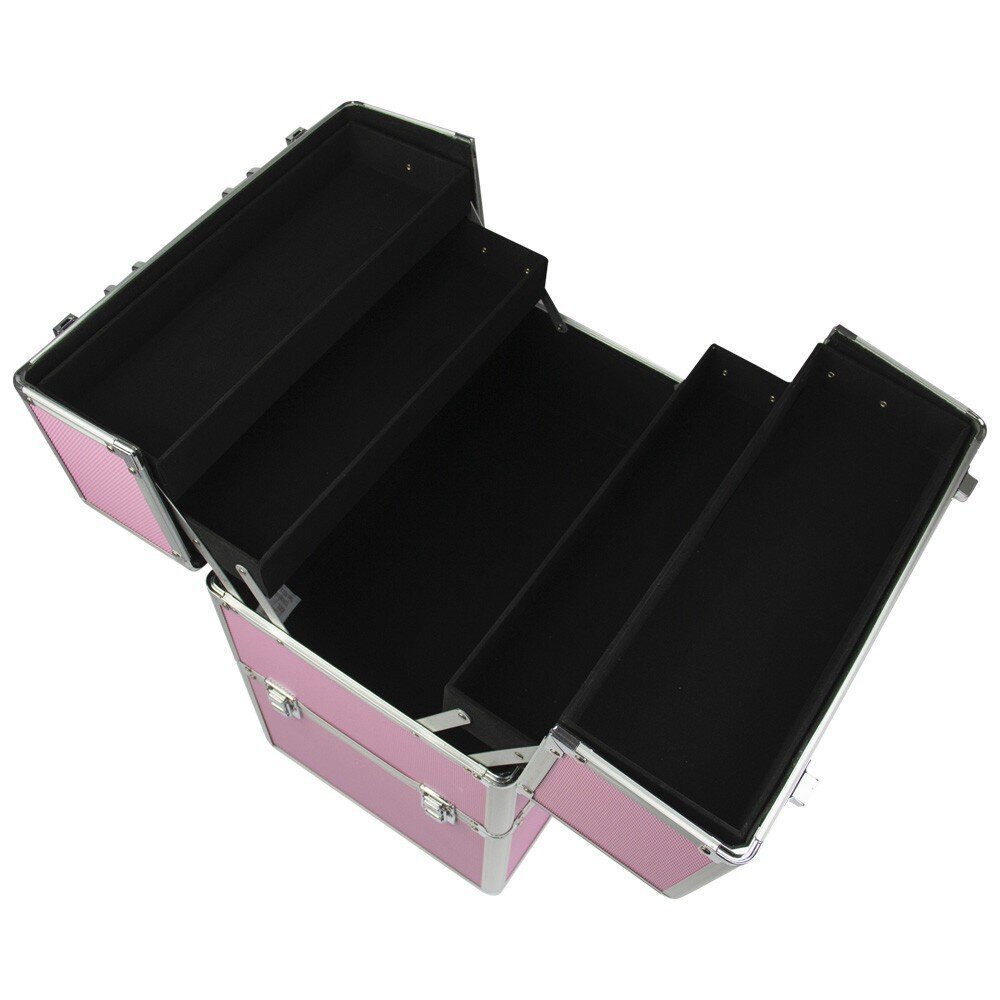 Kosmētikas čemodāns, rozā cirkonijs 35 x 25 x 40 cena un informācija | Kosmētikas somas, spoguļi | 220.lv