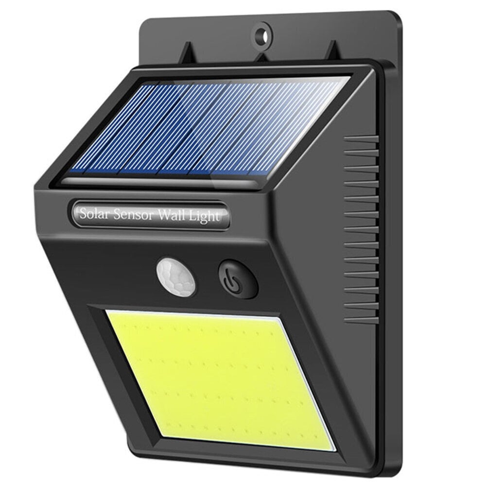 LED solārais sienas apgaismojums – prožektors ar saules baterijām- kustību un nakts sensors цена и информация | Āra apgaismojums | 220.lv