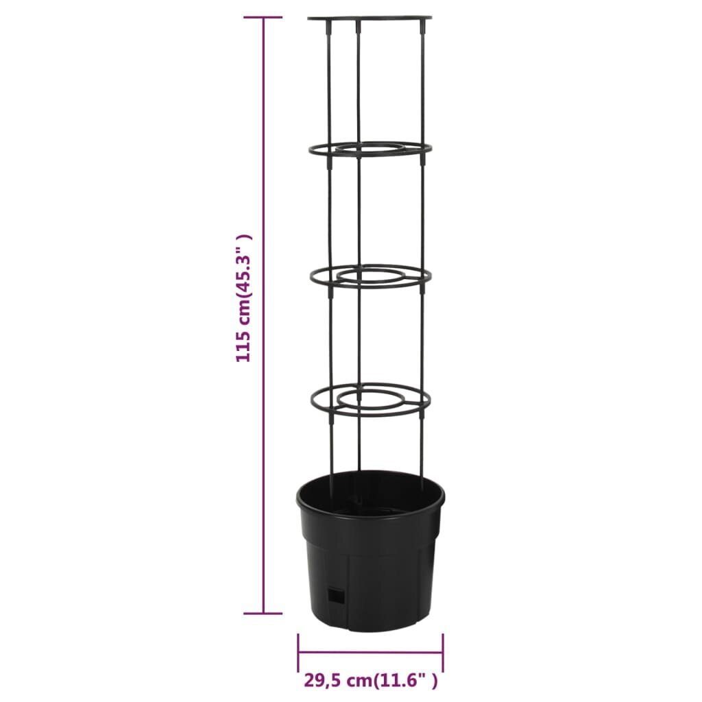 Pods tomātu audzēšanai, 29,5x115cm, melns цена и информация | Puķu podi | 220.lv