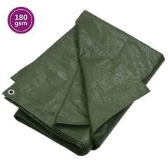 Brezenta pārklājs vidaXL, 6x12m, 180g/m², zaļš цена и информация | Садовые инструменты | 220.lv