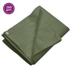 Brezenta pārklājs vidaXL, 8x12 m, 260 g/m², zaļš cena un informācija | Dārza instrumenti | 220.lv