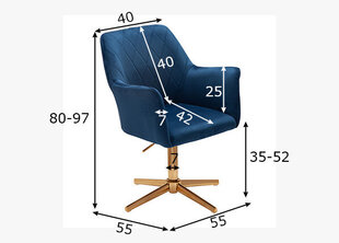 Офисный стул Sky, синий цена и информация | Офисные кресла | 220.lv
