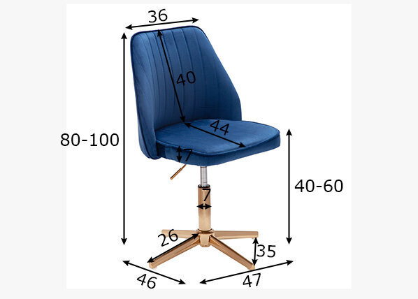 Biroja krēsls Sky, zils cena un informācija | Biroja krēsli | 220.lv