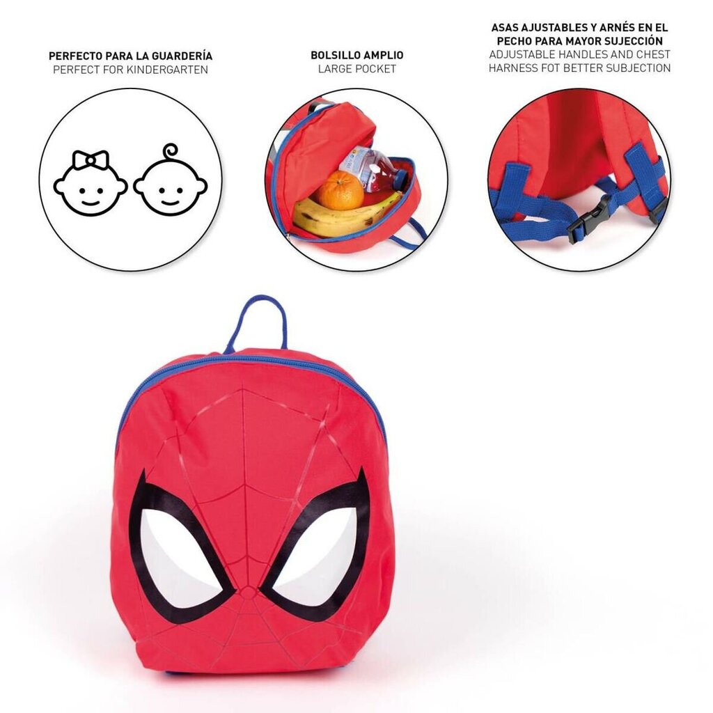 Bērnu soma Spiderman, sarkana (9 x 20 x 25 cm) cena un informācija | Skolas somas | 220.lv