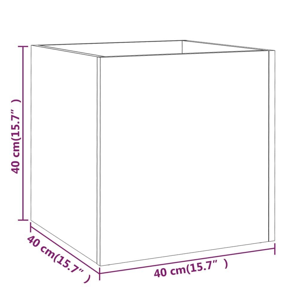 vidaXL augstā puķu kaste, 40x40x40cm, brūns cena un informācija | Puķu podi | 220.lv