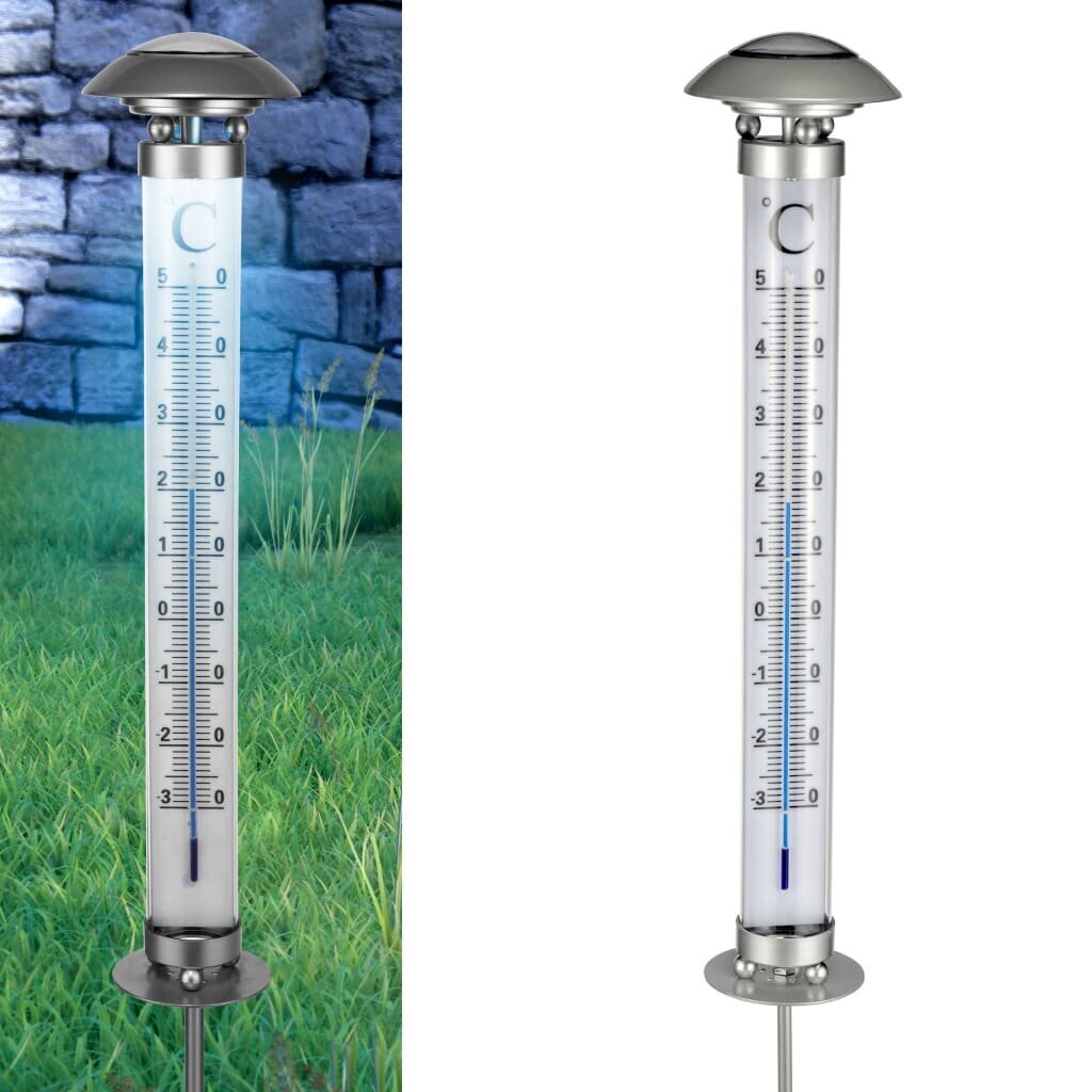 Gaismas dārza termometrs ar saules bateriju HI, 12,5x112 cm цена и информация | Āra apgaismojums | 220.lv