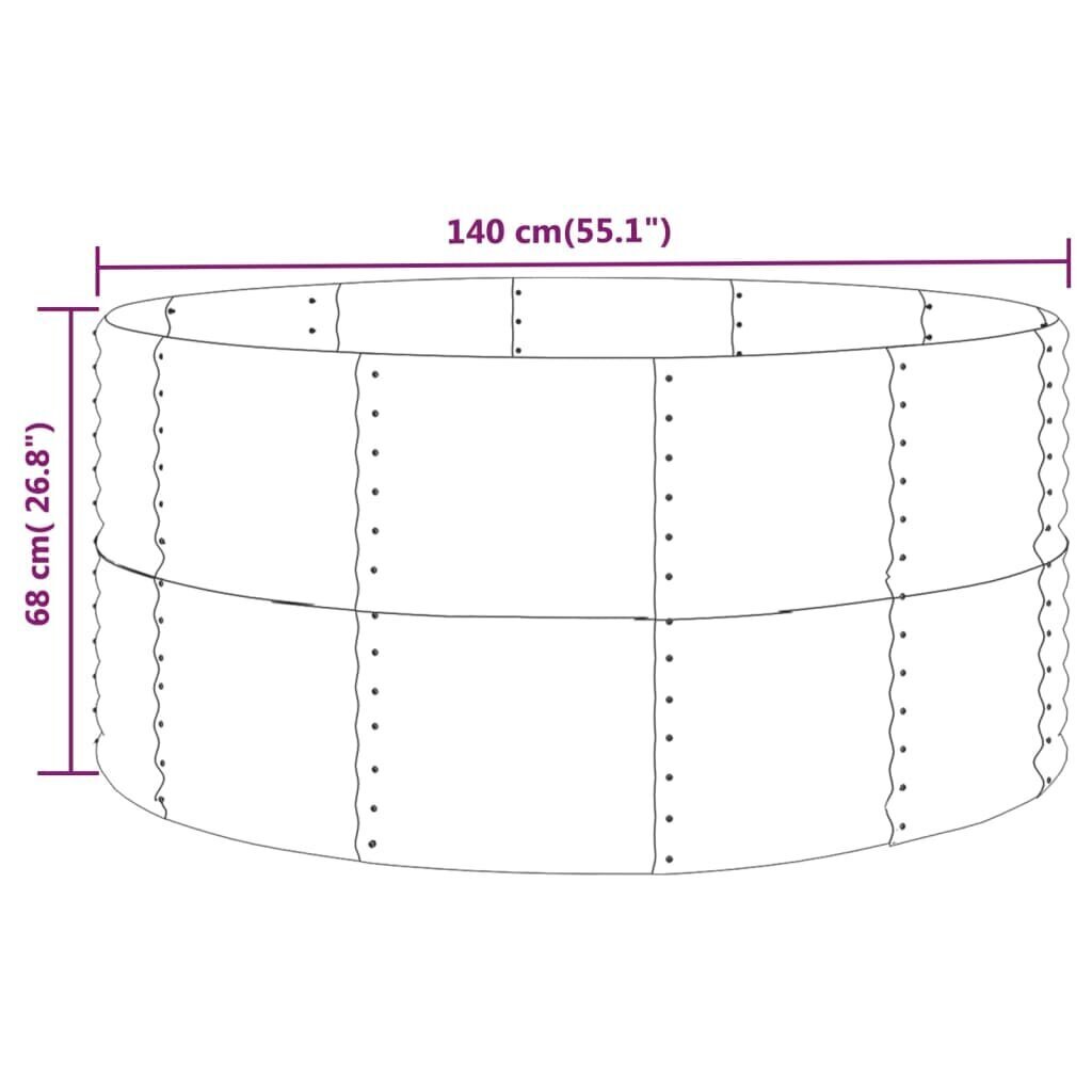 vidaXL puķu kaste, 140x140x68 cm, pelēks cena un informācija | Balkona kastes | 220.lv