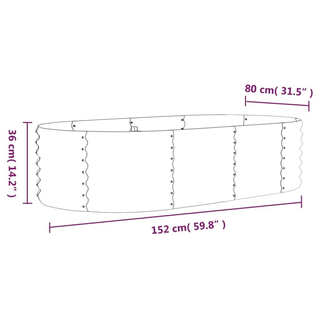 vidaXL puķu kaste, 152x80x68 cm, antracītpelēks cena un informācija | Balkona kastes | 220.lv